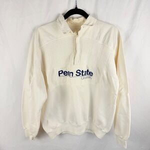 Vintage Penn State White Collard Sweater Sweatshirt Size Large College Preppy‎